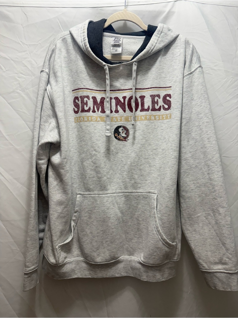 Pro Edge Gray Seminoles Pullover Hoodie with Maroon Print